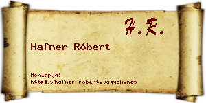 Hafner Róbert névjegykártya